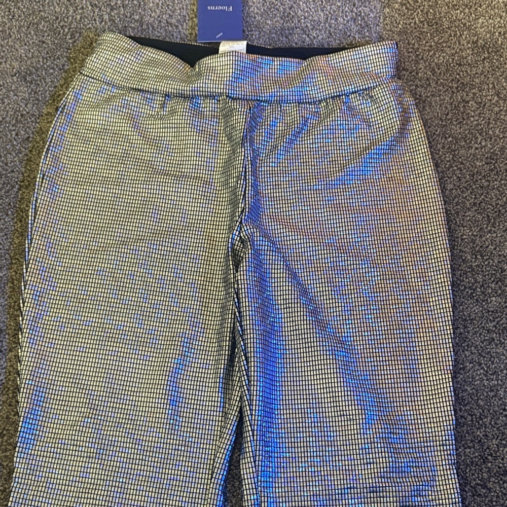 Women Sequin Checkered Pants size M NWT